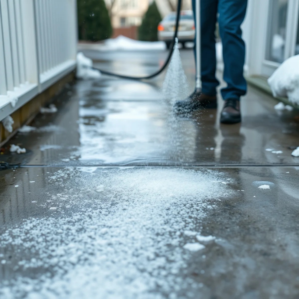 How Salt and Snow Impact Concrete Surfaces