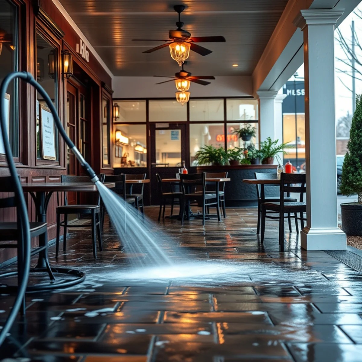 Restaurant Pressure Washing: Keeping Entrances and Patios Clean