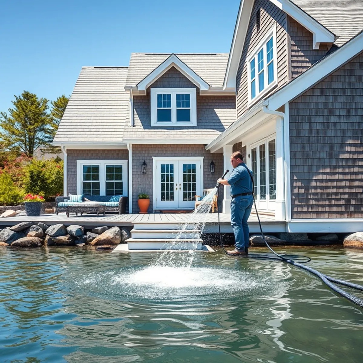 Pressure washing and exterior cleaning in Everett, Massachusetts by Wash Bros