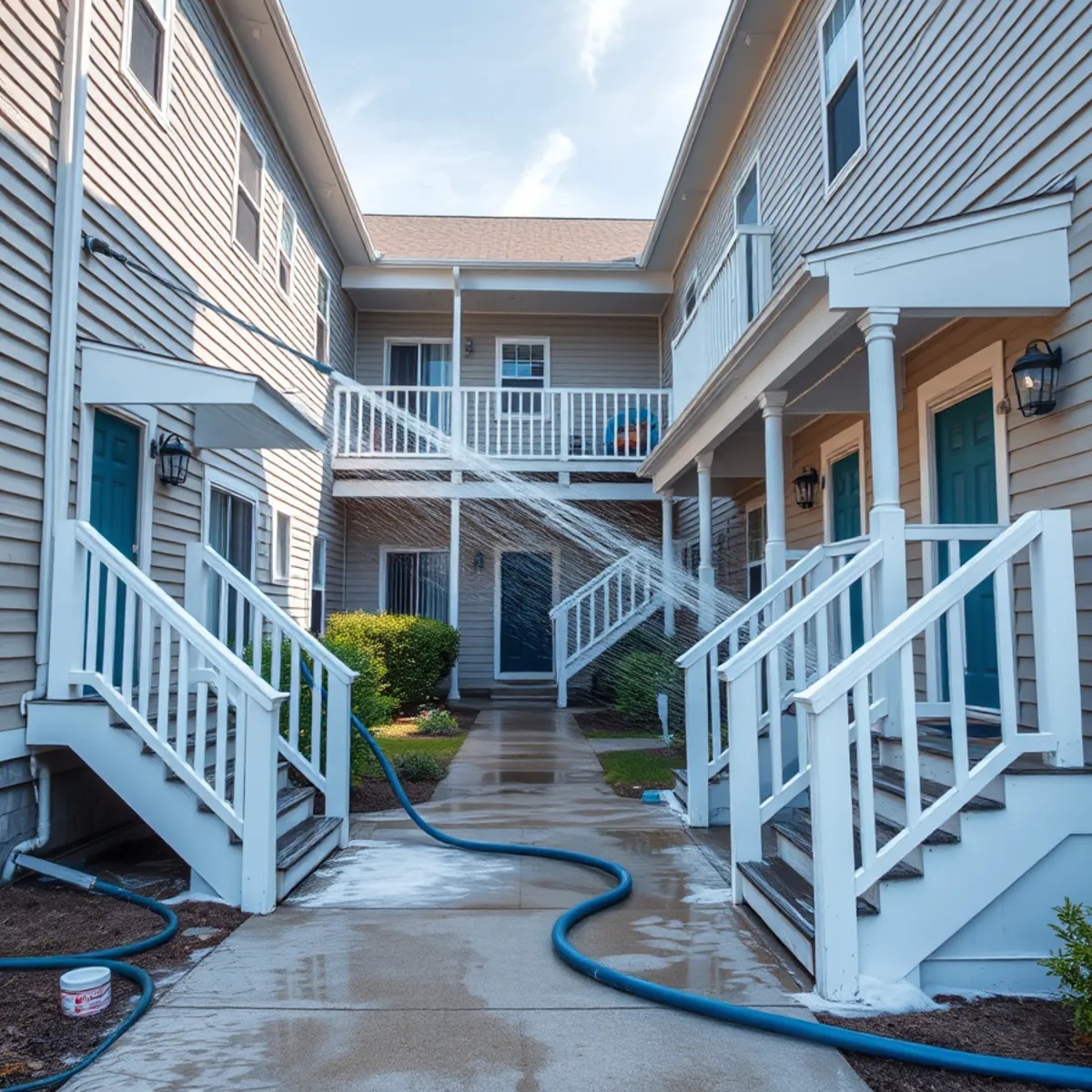 Apartment Complex Pressure Washing service in Massachusetts by Wash Bros