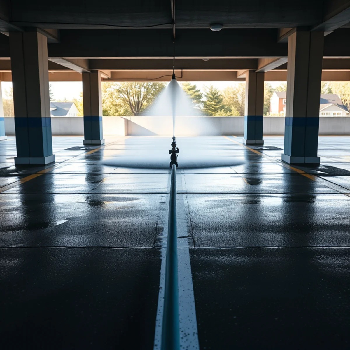 Parking Garage Cleaning service in Massachusetts by Wash Bros