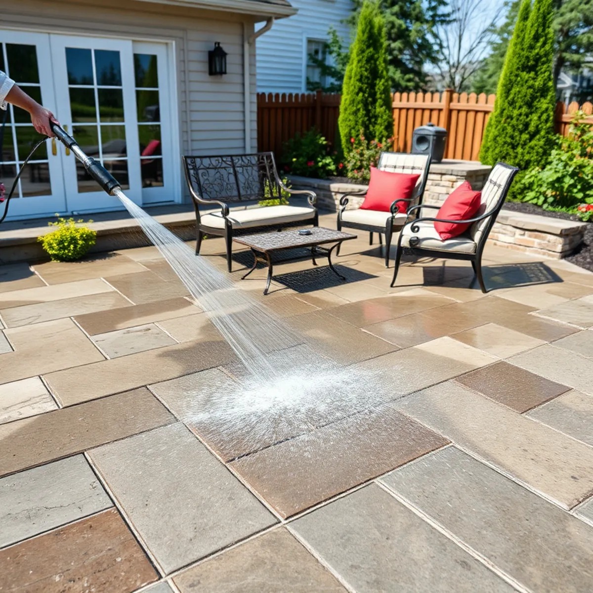 Patio Cleaning service in Massachusetts by Wash Bros