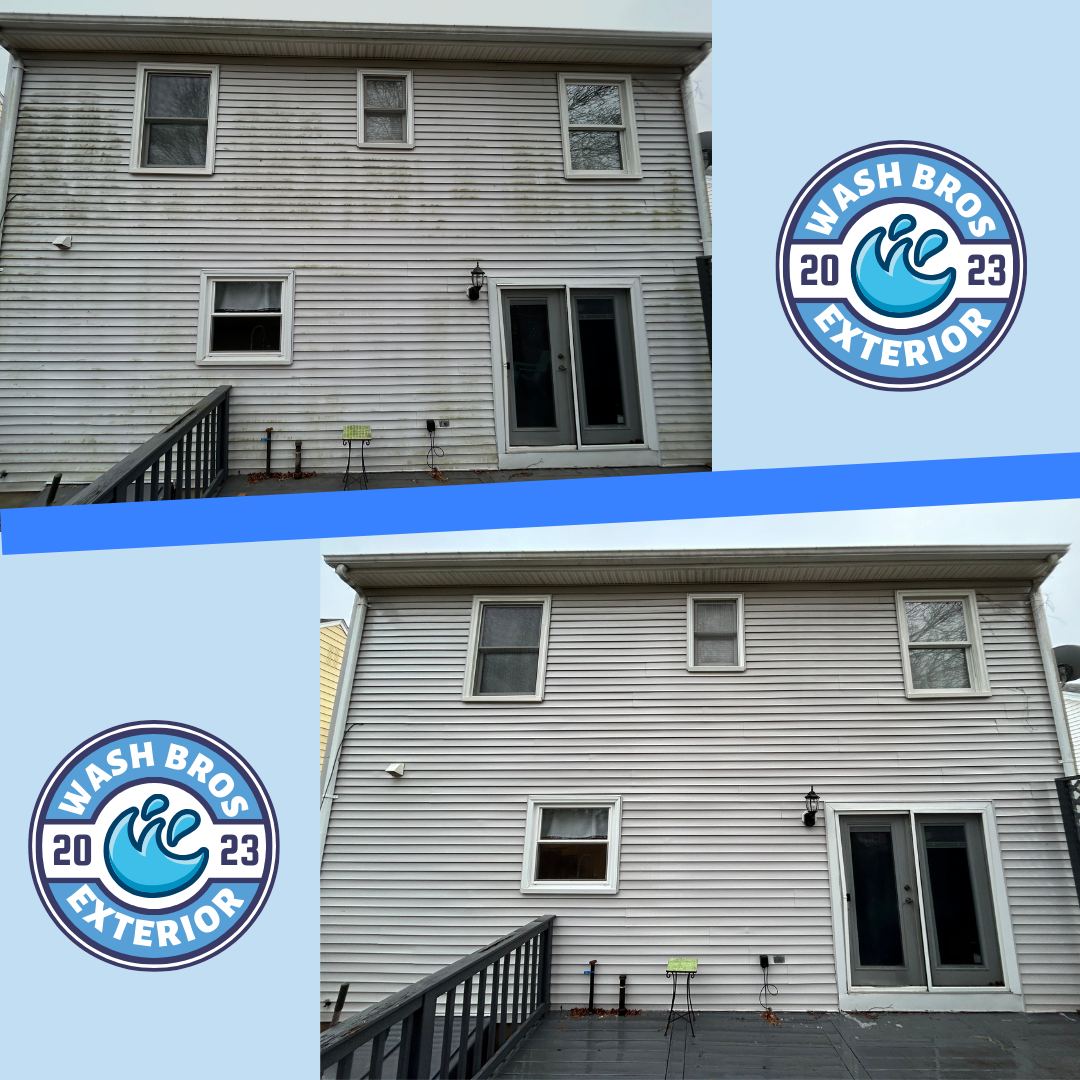 Siding washing before and after in Massachusetts